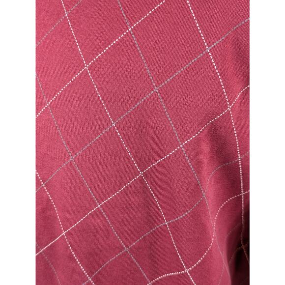 Jos A Bank Leadbetter Golf Mens XL Polo Shirt Maroon Red Argyle Heavy Athletic - Picture 6 of 9